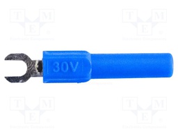 Fork terminals; banana 4mm plug,fork terminal; 36A; 30V; blue