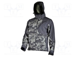 Soft-shell jacket; Size: L; camo green and black; with a hood