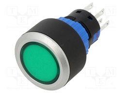 Switch: push-button; Pos: 2; SPDT x2; 0.5A/220VAC; 1A/12VDC; IP40