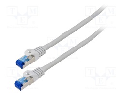 Patch cord; S/FTP; 6a; stranded; CCA; LSZH; grey; 1.5m; 26AWG