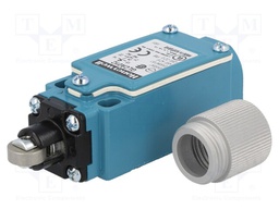 Limit switch; plunger with metal roller Ø12,4mm; NO + NC; 6A