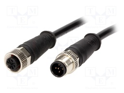 Cable: for sensors/automation; PIN: 5; M12-M12; 1m; plug; plug; 60V