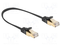 Patch cord; U/FTP; Cat: 6a; RJ45 plug,both sides; 0.25m; textile