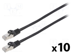Patch cord; F/UTP; 6; stranded; CCA; PVC; black; 5m; 26AWG; Cores: 8