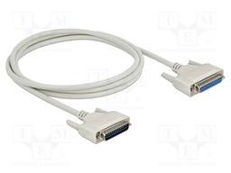 Cable; D-Sub 25pin socket,D-Sub 25pin plug; Len: 2m; beige