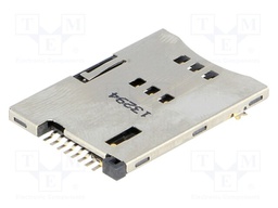 Connector: for cards; SIM; push-push; SMT; gold-plated; 5000cycles