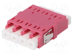 Connector: fiber optic; socket,coupler; quad,multi mode (MM); LC