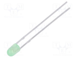 LED; 3mm; yellow green; 90÷160mcd; 80°; Front: convex