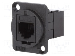 Coupler; FT; Cat: 3; Layout: 6p4c; RJ11 socket,both sides; 19x24mm
