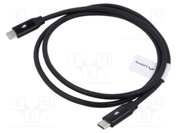 Cable; USB 2.0; USB C plug,both sides; gold-plated; 1.8m; black