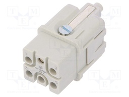 Connector: HDC; contact insert; female; S-QD5/0; PIN: 6; 5+PE; 16A