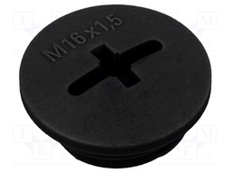 Stopper; M16; 1.5; IP56; Mat: polyamide; Body: black; Thread: metric