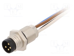 Connector: M8; male; PIN: 4; for panel mounting,rear side nut