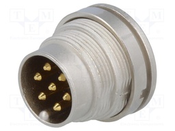 Connector: M16; male; for panel mounting,front side nut,screwed