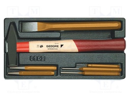 Kit: chisels; in a plastic tray; Kit: hammer