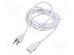 Cable; 3x0.75mm2; IEC C13 female,NEMA 5-15 (B) plug; PVC; 3m