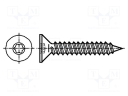Screw; for metal; 3,9x38; Head: countersunk; Torx®; hardened steel