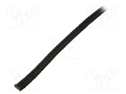 Rope; polypropylene; Ørope: 6mm; L: 50m; with a core; black