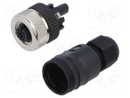 Connector: M12; plug; female; straight; PIN: 5; 0.75mm2; 30V; 4A; IP67