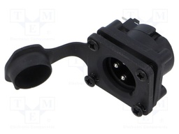 Connector: XLR; socket; male; AXS; 15A; 133V; PIN: 3; IP65; THT