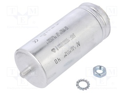 Capacitor: motors, run; 40uF; 470V; Ø45x98mm; -25÷85°C; ±5%; 10000h