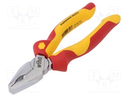 Pliers; insulated,universal; steel; 180mm; 1kVAC; Package: blister