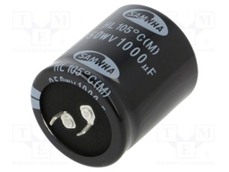 Capacitor: electrolytic; SNAP-IN; 1000uF; 250VDC; Ø35x40mm; ±20%