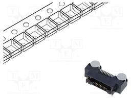 Connector: PCB to PCB; female; PIN: 20; 0.8mm; ERF8; gold-plated