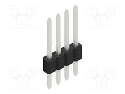 Connector: pin strips; pin header; male; PIN: 4; 1.27mm; THT; 1x4