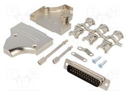 D-Sub; PIN: 25; plug; male; stamped and formed contacts; angled