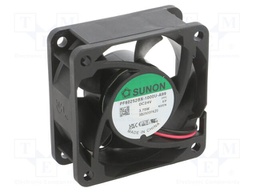 Fan: DC; axial; 24VDC; 60x60x25mm; 68m3/h; 46dBA; ball; 8300rpm