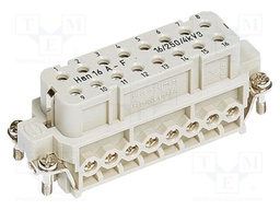 HEAVY DUTY CONN, INSERT, RCPT, 16+PE POS