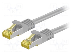 Patch cord; S/FTP; 6a; stranded; Cu; LSZH; grey; 0.25m; 26AWG