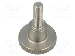 Knob; Ø: 12mm; Ext.thread: M3; 10mm; H: 7.5mm; knurled