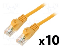 Patch cord; U/UTP; 5e; stranded; CCA; PVC; orange; 0.5m; 26AWG