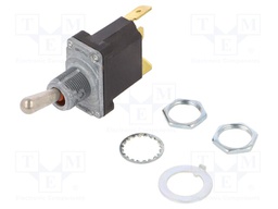 Switch: toggle; Pos: 2; SPDT; ON-ON; 6A/230VAC; 20A/28VDC; -40÷71°C