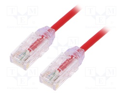 Patch cord; TX6-28™,U/UTP; 6; stranded; Cu; LSZH; red; Len: 3m; 28AWG