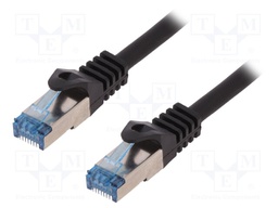 Patch cord; S/FTP; 6a; stranded; Cu; LSZH; black; 1.5m; 26AWG