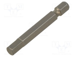 Screwdriver bit; hex key; HEX 6mm; 1/4"; Overall len: 50mm