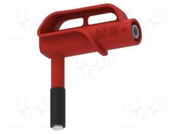 Adapter; 4A; red; Socket size: 4mm; Plating: nickel plated; MGP