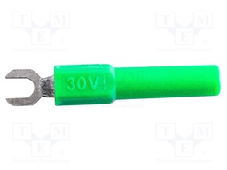 Fork terminals; banana 4mm plug,fork terminal; 36A; 30V; green