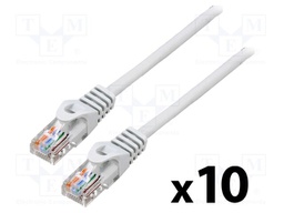 Patch cord; U/UTP; 5e; stranded; CCA; PVC; grey; 1.5m; 26AWG; Cores: 8
