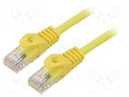 Patch cord; U/UTP; 5e; stranded; CCA; PVC; yellow; 1.5m; 26AWG