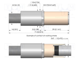 Test needle; Spring compression: 4.4mm; 5.5mm; 200A; CuBe; Ø: 16mm