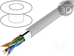 Wire; F/UTP, UNITRONIC® LAN 200; 5e; solid; Cu; 4x2x24AWG; PVC; grey