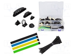 Cable box; black; cable ties,fixation holders