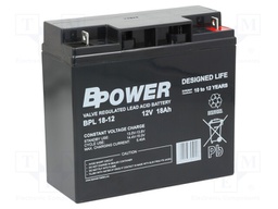 Re-battery: acid-lead; 12V; 18Ah; AGM; maintenance-free