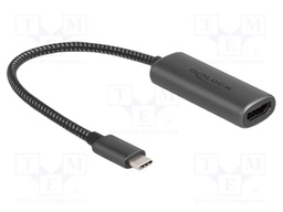 Adapter; HDMI socket,USB C plug; 0.2m; grey; grey
