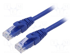 Patch cord; U/UTP; 6; stranded; Cu; PVC; blue; 3m; 26AWG