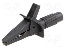 Crocodile clip; 10A; black; max.25mm; Connection: 4mm socket